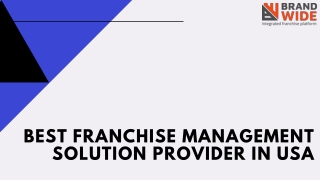 Best Franchise Management solution provider in USA