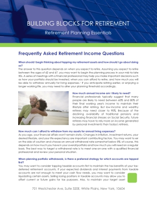 Frequently Asked Retirement Income Questions