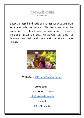 Shop Handmade Aromatherapy Product In Ireland | Aromahouse.ie