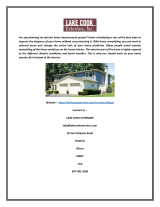 Experienced Vinyl Siding Contractor in Palatine