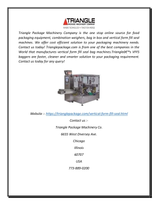 Vertical Form Fill Seal Manufacturers - VFFS Baggers