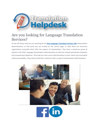 Best In-house Translation Department Usa | Translation Helpdesk