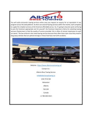 Towing Service Edmonton | Albertarosetowing.ca