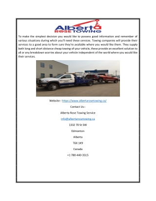 Towing Company Edmonton | Albertarosetowing.ca