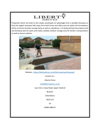 Block Paving Driveways Oxfordshire | Libertydrives.co.uk