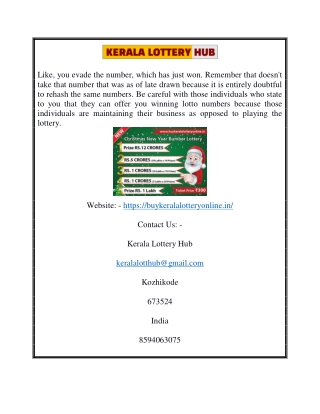 Kerala Lottery Purchase Online | Buykeralalotteryonline.in