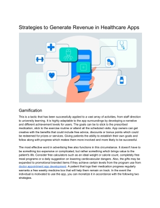 Strategies to Generate Revenue in Healthcare Apps