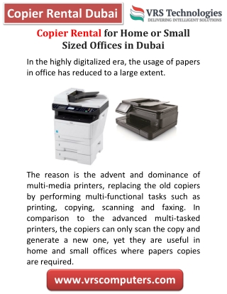 Copier Rental for Small Sized Offices Dubai