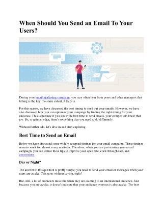 When Should You Send an Email To Your Users?