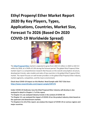 Ethyl Propenyl Ether Market