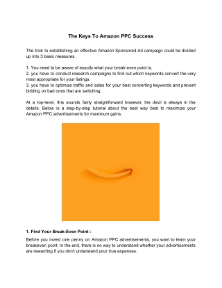 The Keys To Amazon PPC Success