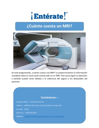 ¿Cuánto cuesta un MRI?