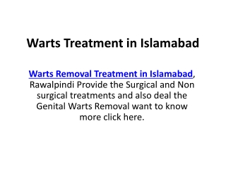 Warts Treatment in Islamabad
