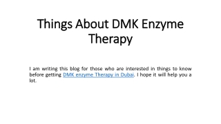 Things About DMK Enzyme Therapy