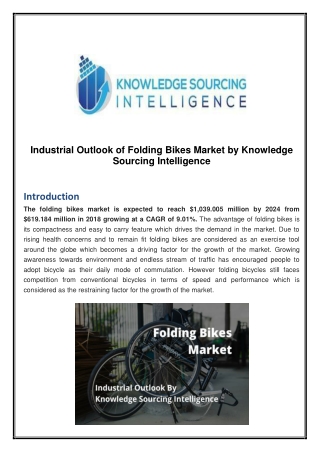 Industrial Outlook of Folding Bikes Market by Knowledge Sourcing