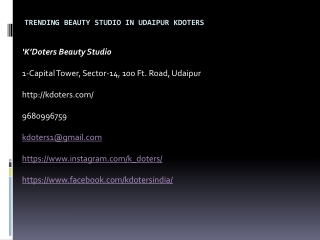 Trending Beauty Studio in Udaipur KDoters