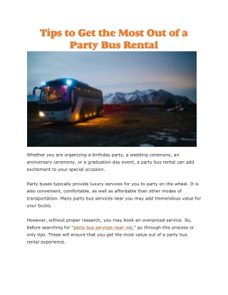 Party bus services near me