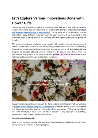 Let’s Explore Various Innovations Done with Flower Gifts