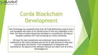 Corda Blockchain Development Services