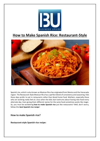 How to Make Spanish Rice: Restaurant-Style