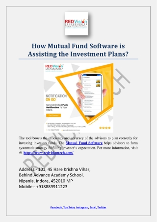 How Mutual Fund Software is Assisting the Investment Plans?