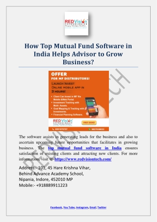 How Top Mutual Fund Software in India Helps Advisor to Grow Business?