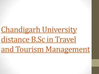 DISTANCE B.SC IN TRAVEL AND TOURISM MANAGEMENT