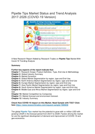 Pipette Tips Market Status and Trend Analysis 2017-2026