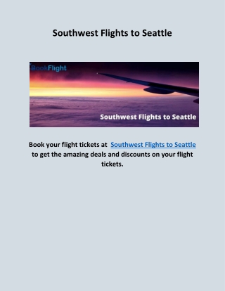 Southwest Flights to Seattle