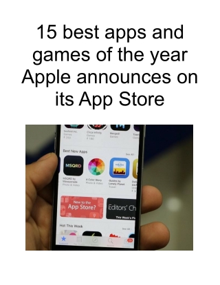 15 Best Apps and Games of the Year Apple Announces on Its App Store