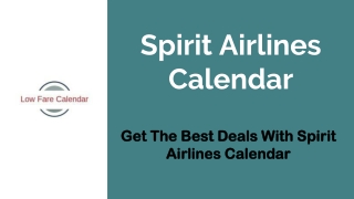 Spirit Airlines Calendar