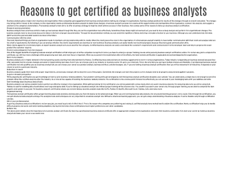 Business Analyst certification