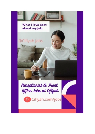 A CAREER IN RECEPTIONIST & FRONT OFFICE JOB