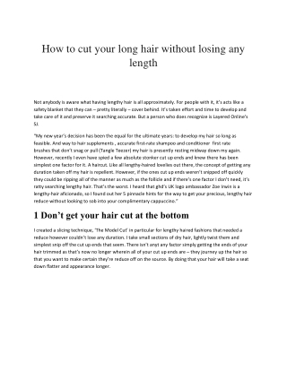 How to cut your long hair without losing any length