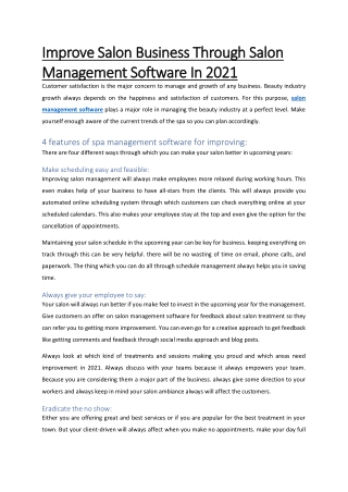 Improve Salon Business Through Salon Management Software In 2021