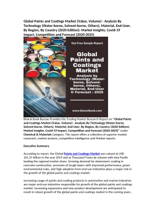 Global Paints and Coatings Market Research Report Forecast 2025