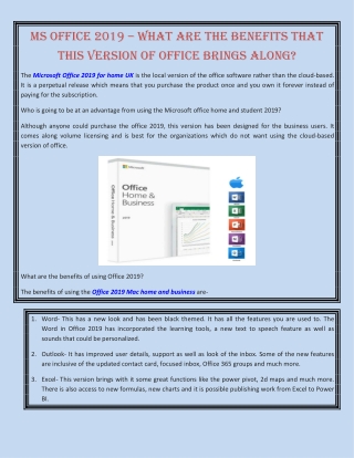 MS Office 2019 – What are the benefits that this version of office brings along?