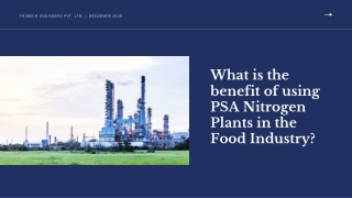 What is the benefit of using PSA Nitrogen Plants in the Food Industry?