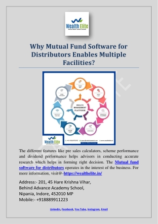 Why Mutual Fund Software for Distributors Enables Multiple Facilities?