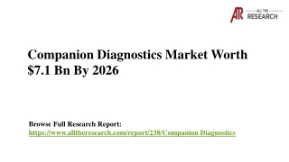 Companion Diagnostics Market Worth $7.1 Bn By 2026