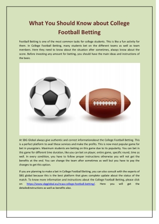 What You Should Know about College Football Betting