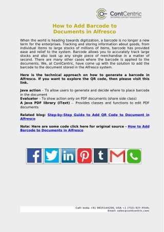 How to Add Barcode to Documents in Alfresco