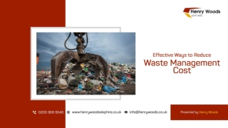 Effective Ways to Reduce Waste Management Cost