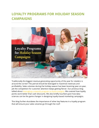 Loyalty Programs for Holiday Season Campaigns