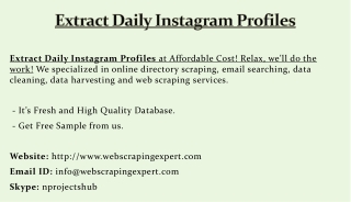 Extract Daily Instagram Profiles