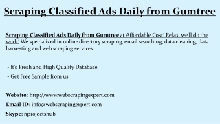 Scraping Classified Ads Daily from Gumtree