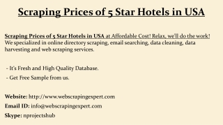 Scraping Prices of 5 Star Hotels in USA