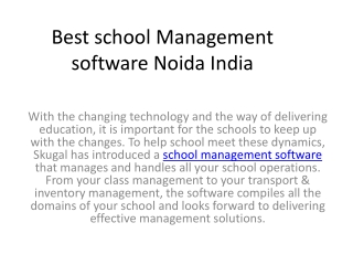 Best school Management software Noida India