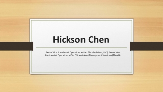 Hickson Chen - Problem Solver and Creative Thinker