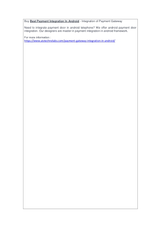 Buy Best Payment Integration In Android - Integration of Payment Gateway